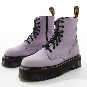 Dr. Martens Lavender Jadon III Pisa Leather Platform Boots - Size 9 NWOB